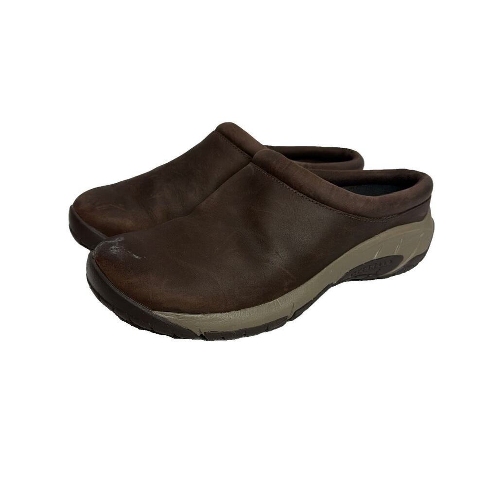 Merrell Encore Q2 Breeze Brown Leather Clogs Womens 7.5 J002114W Slip On Shoes